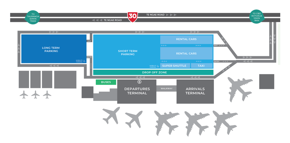 Rotorua Airport Carpark Map